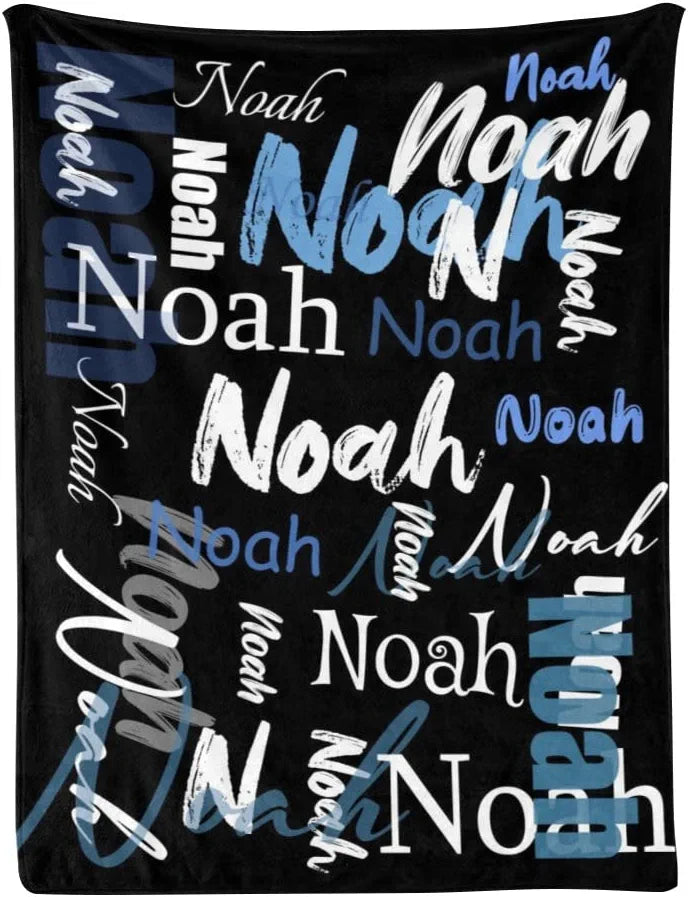 Personalized Big Name Word Art Baby Girl Fleece Blanket