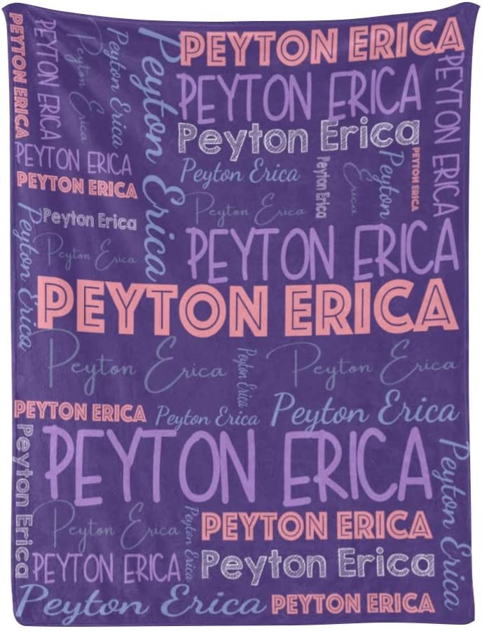 Personalized Cute Name Word Art Multi Colors Fleece Blanket