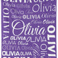 Personalized Cute Name Word Art Multi Colors Fleece Blanket