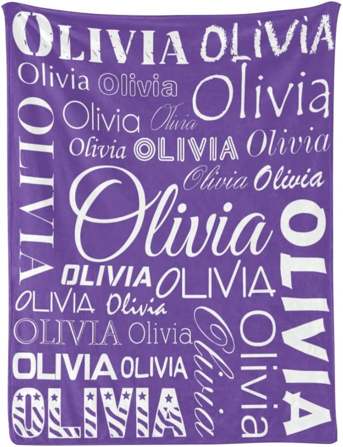 Personalized Cute Name Word Art Multi Colors Fleece Blanket