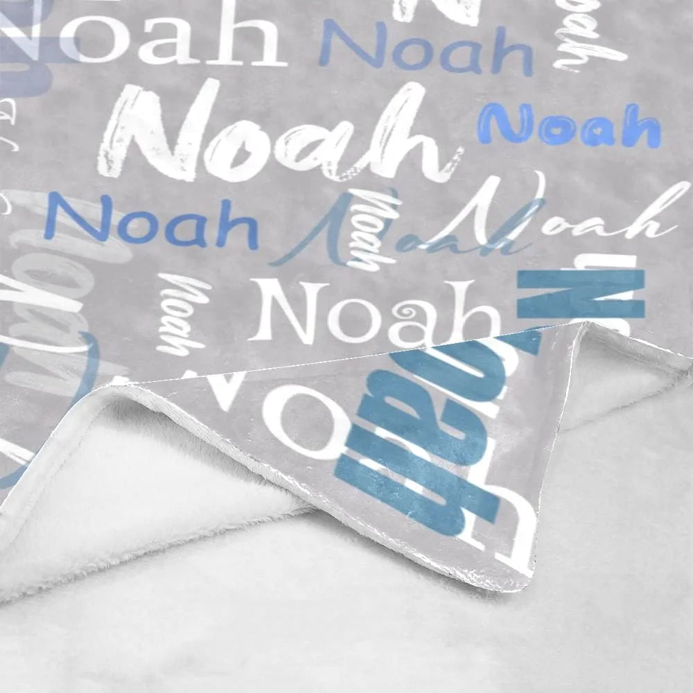 Personalized Big Name Word Art Baby Girl Fleece Blanket