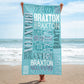 Personalized Word Name Arts Beach Towels 