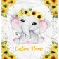 Personalized Sunflower Newborn Baby Girl Children Name Fleece Blanket | 110122