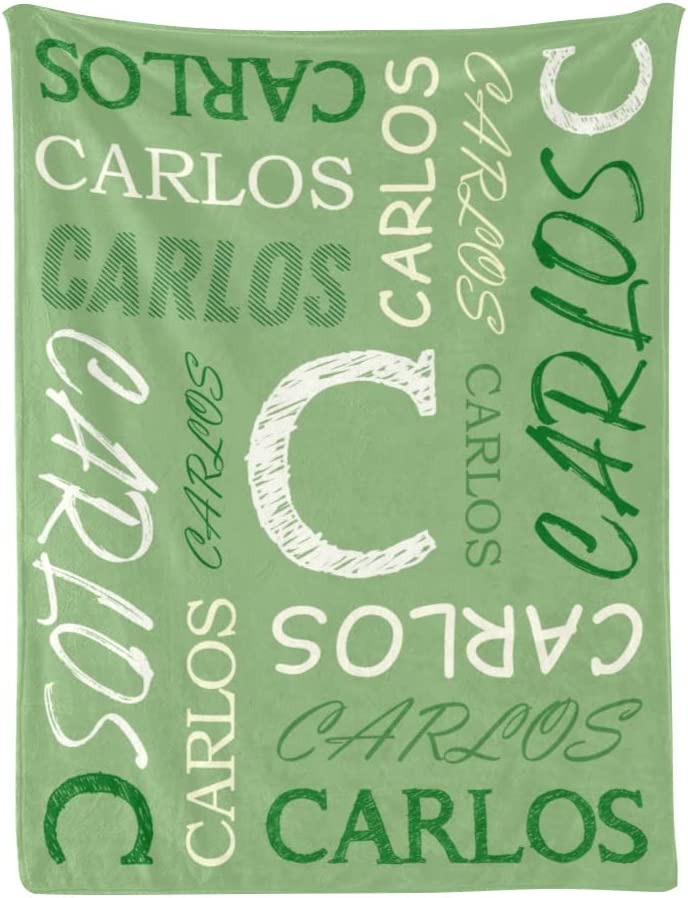 Personalized Name With Initial Word Art Multi Colors Fleece Blanket