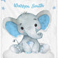 Personalized Elephant Blue Cloud Newborn Baby Girl Children Name Fleece Blanket | 110522