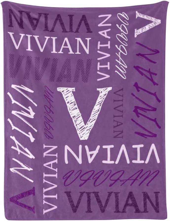 Personalized Name With Initial Word Art Multi Colors Fleece Blanket
