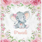 Personalized Minky Blanket Elephant Pink Flower Newborn Baby Girl