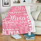 Personalized Cute Name Word Art Multi Colors Fleece Blanket