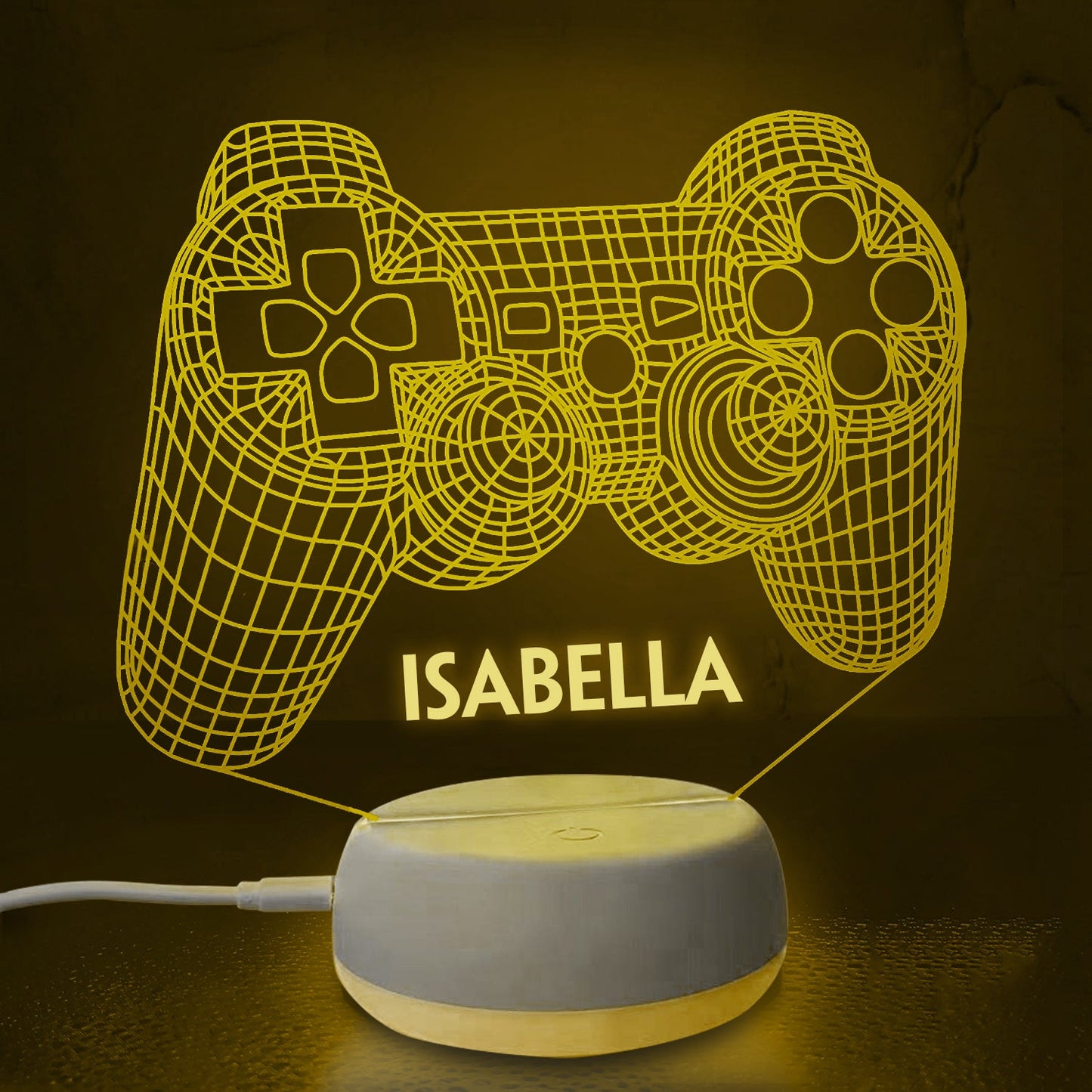 Personalized 3D Gamepad Night Lights with Name 7/16 Colors Changing Led Lamp