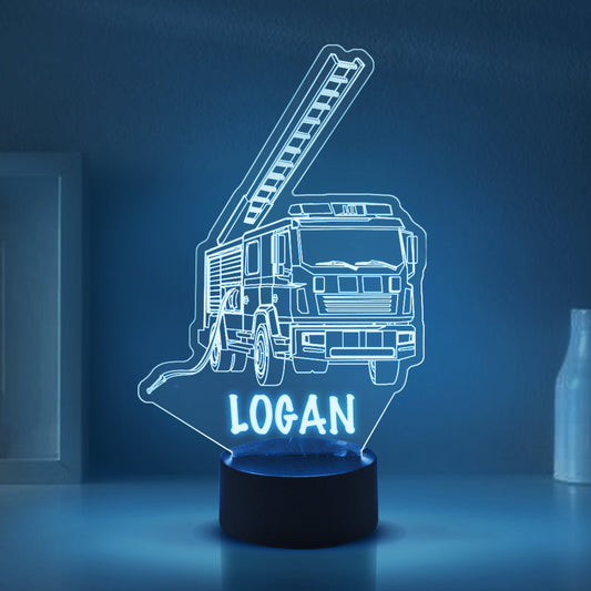 Personalized 7/16 Colors Changing Led Night Light Fire Truck