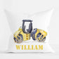 Personalized Baby Kids Throw Pillow Water Color Truck