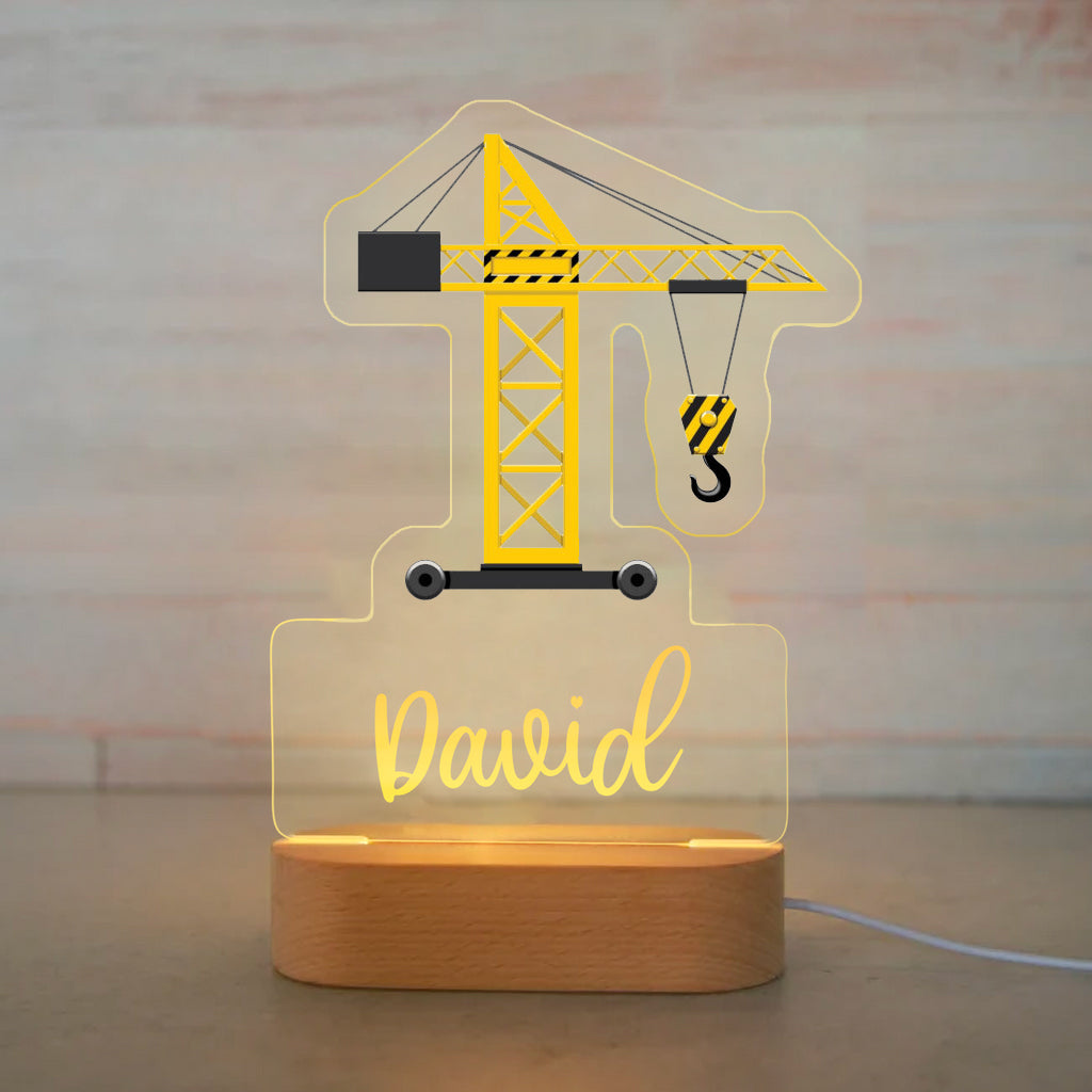 Personalized Tools Car Wood-base Night Light Crane