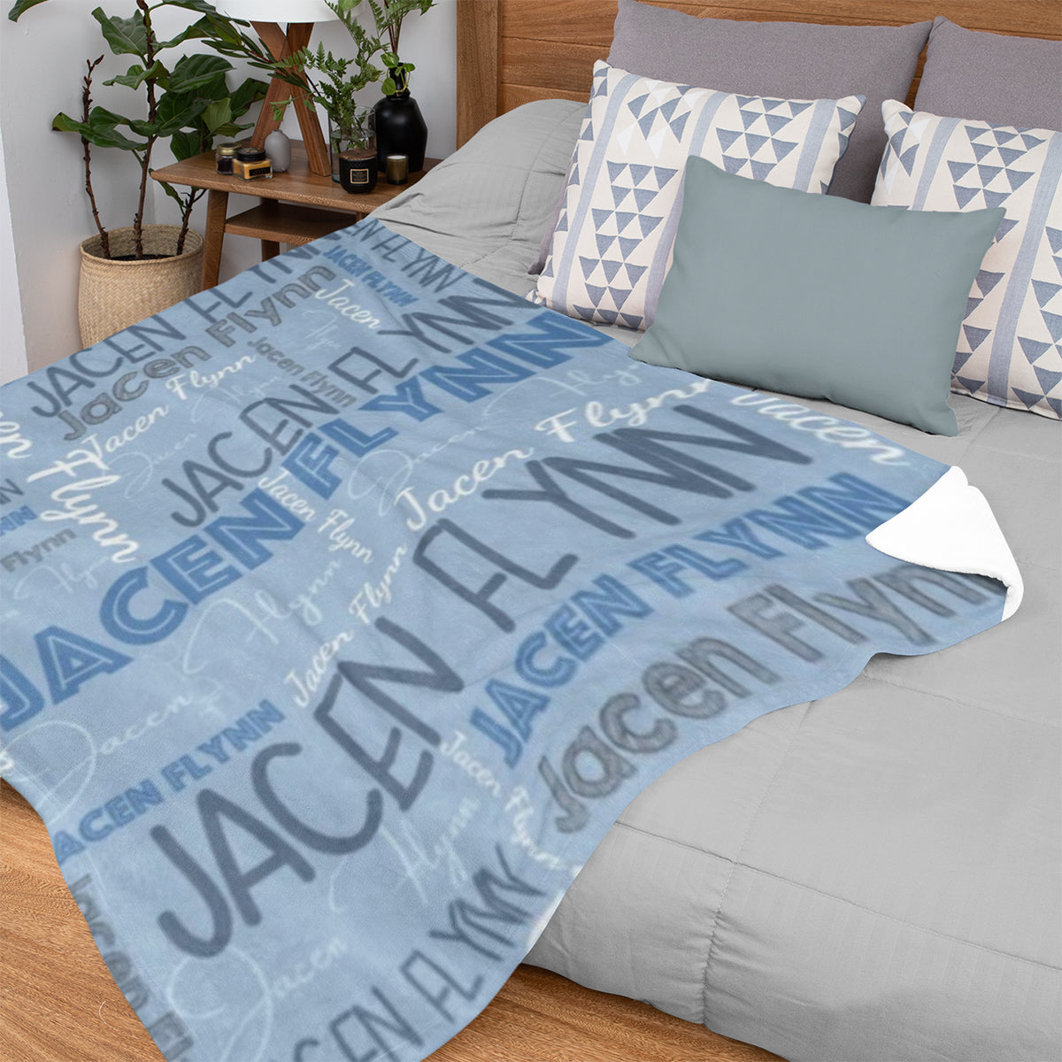 Personalized Cute Name Word Art Multi Colors Fleece Blanket