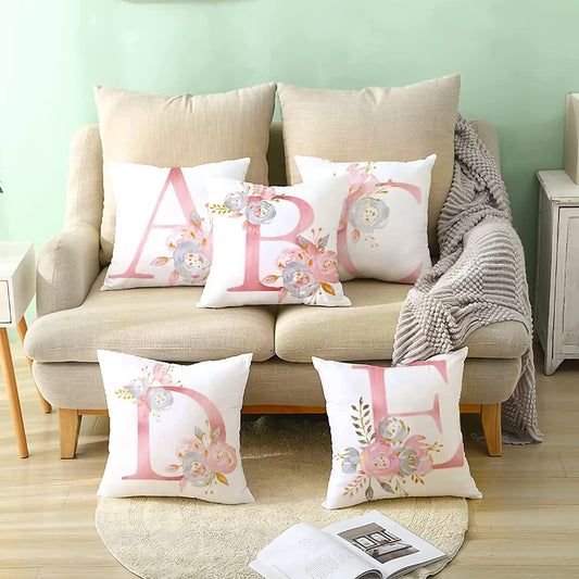 Personalized Floral Baby Throw Pillow With Initial
