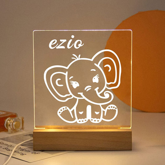 Personalized Cartoon Wood-base Night Light Multi Styles
