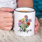 Personaliszd Ceramics Birth Flowers Bouquet Coffee Mug