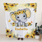 Personalized Weighted Blanket Elephant Sunflower Newborn Baby Girl Children Name
