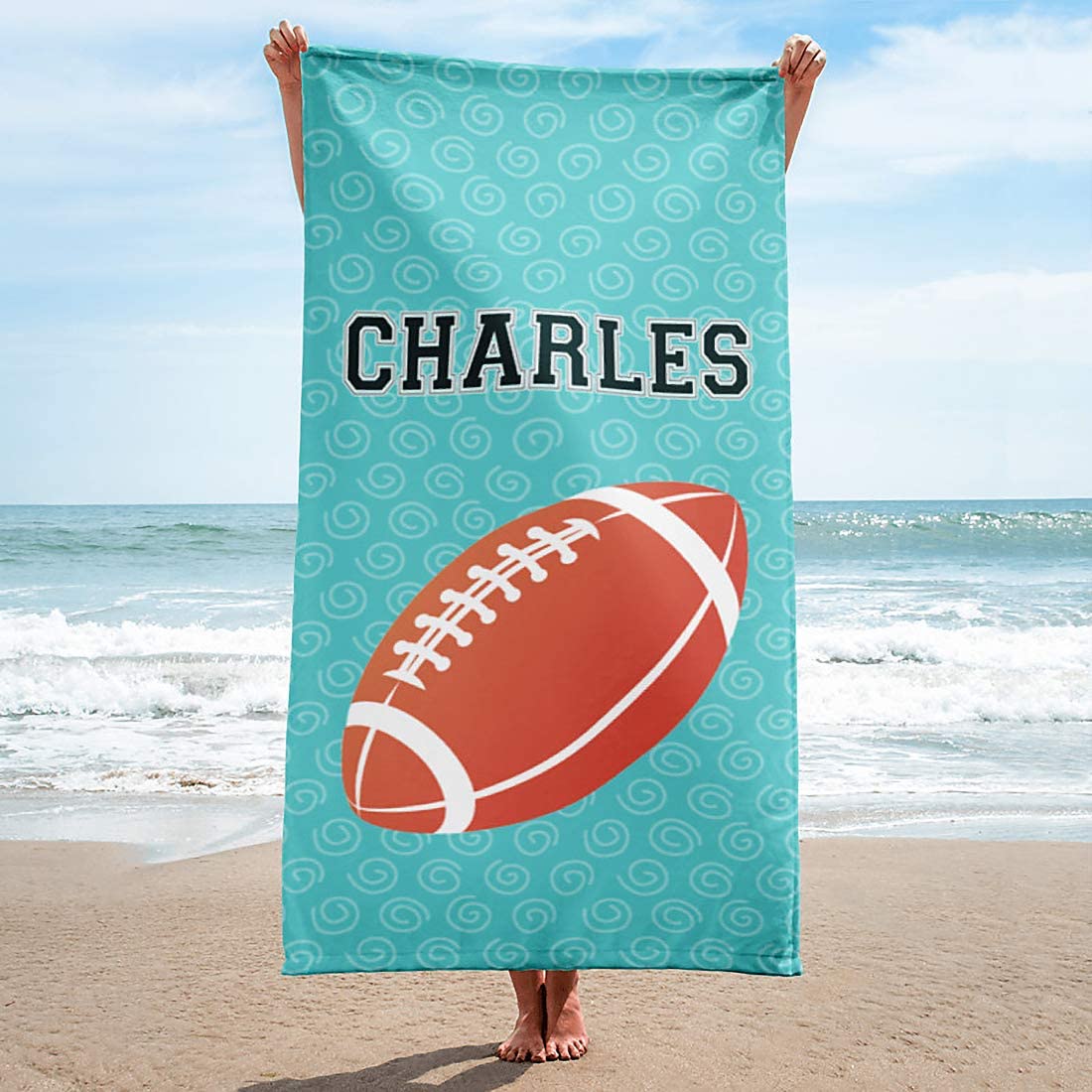 Personalized Football Kids Beach Towel｜22112908