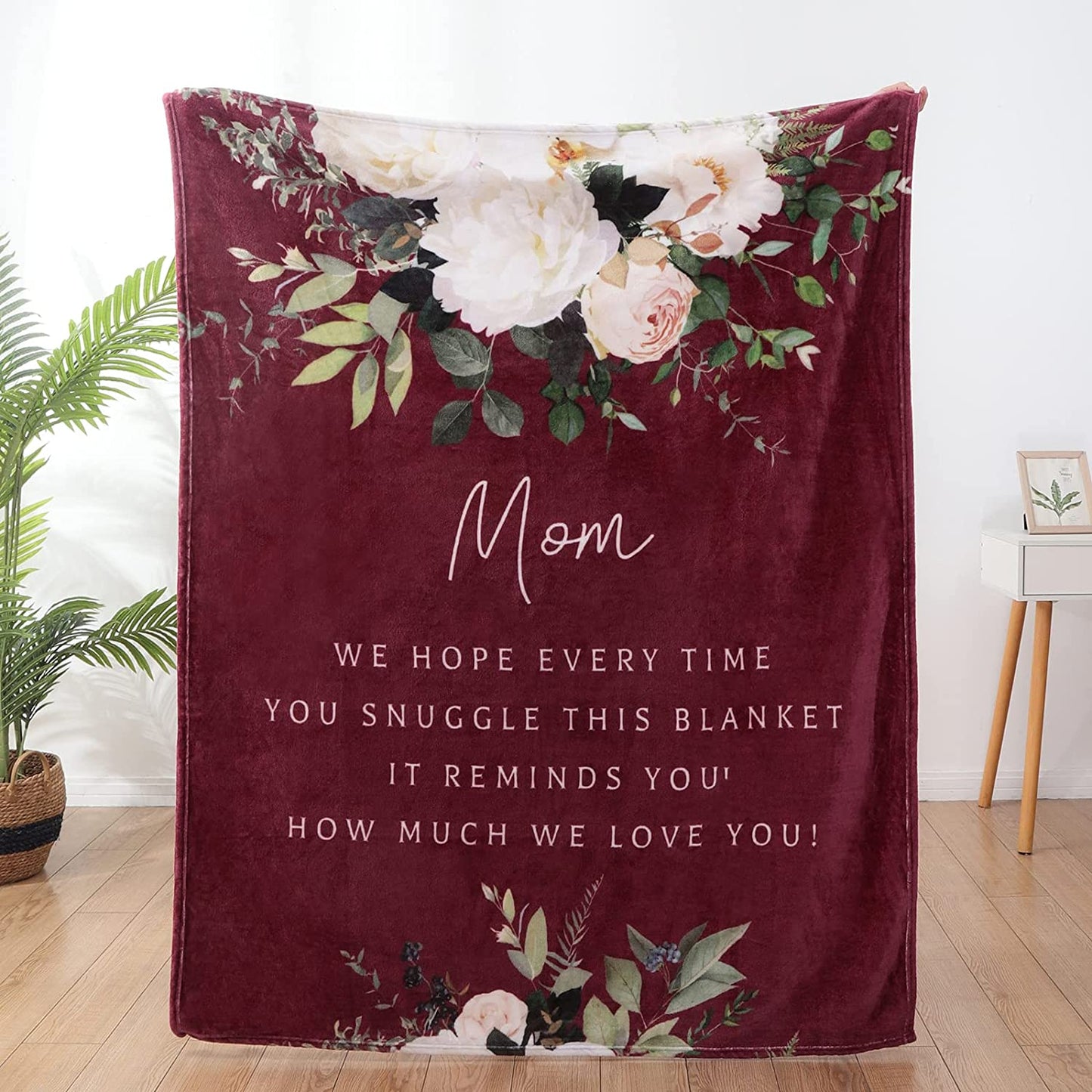 Personalized Mom/Nana/Auntie Blanket Flower How Much We Love You