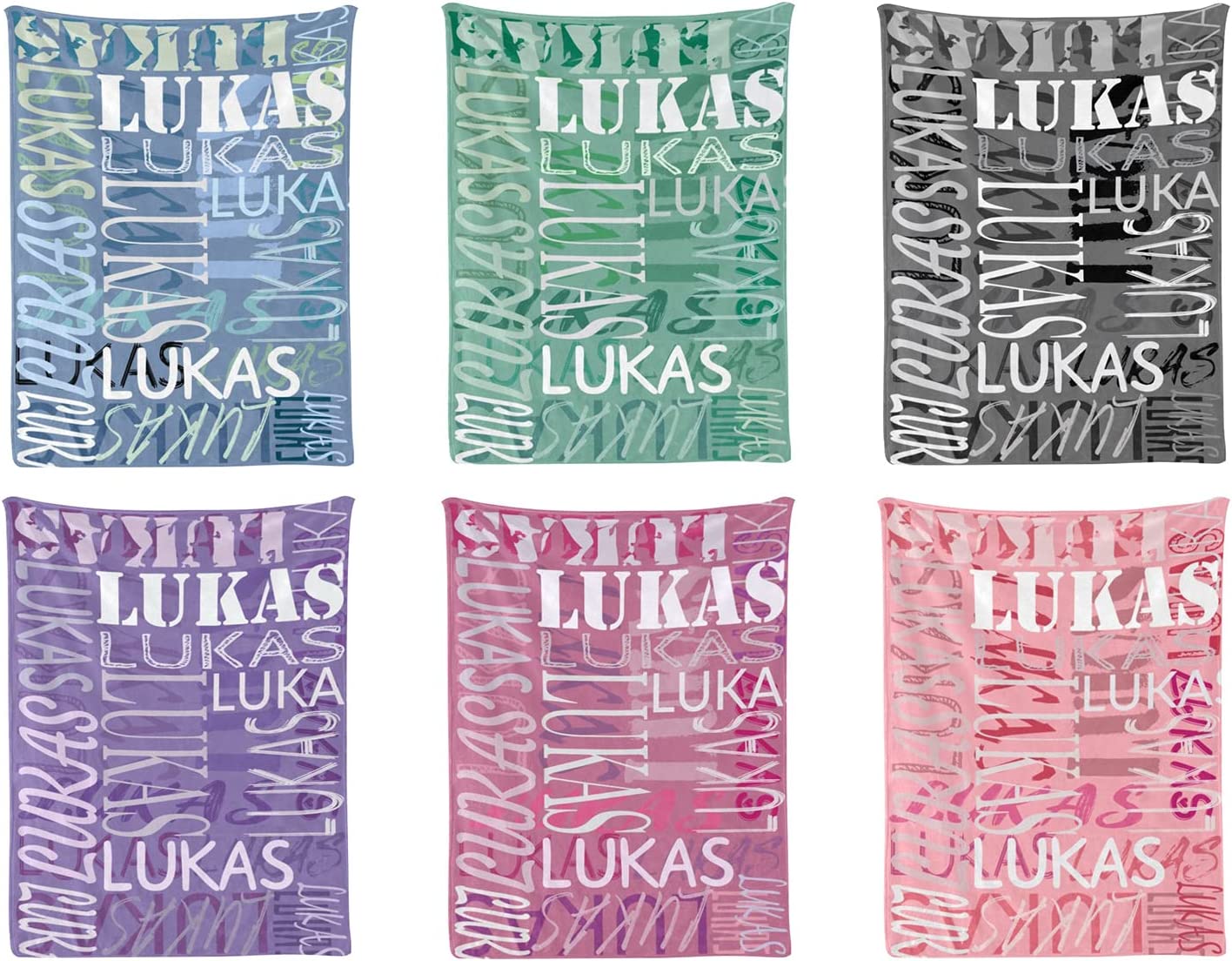 Personalized Big Name Arrange Word Art Multi Colors Fleece Blanket