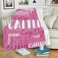Personalized Cute Name Word Art Multi Colors Fleece Blanket