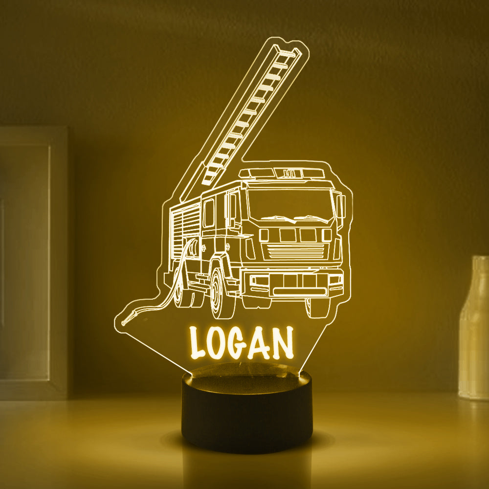 Personalized 7/16 Colors Changing Led Night Light Fire Truck