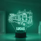 Personalized 7/16 Colors Changing Led Night Light Drilling Truck