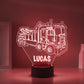 Personalized 7/16 Colors Changing Led Night Light Drilling Truck