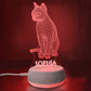 Personalized 3D Cat Night Lights with Name 7/16 Colors Changing Led Lamp