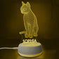 Personalized 3D Cat Night Lights with Name 7/16 Colors Changing Led Lamp