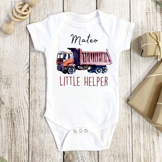 Personalized Baby Onesie Dump Truck