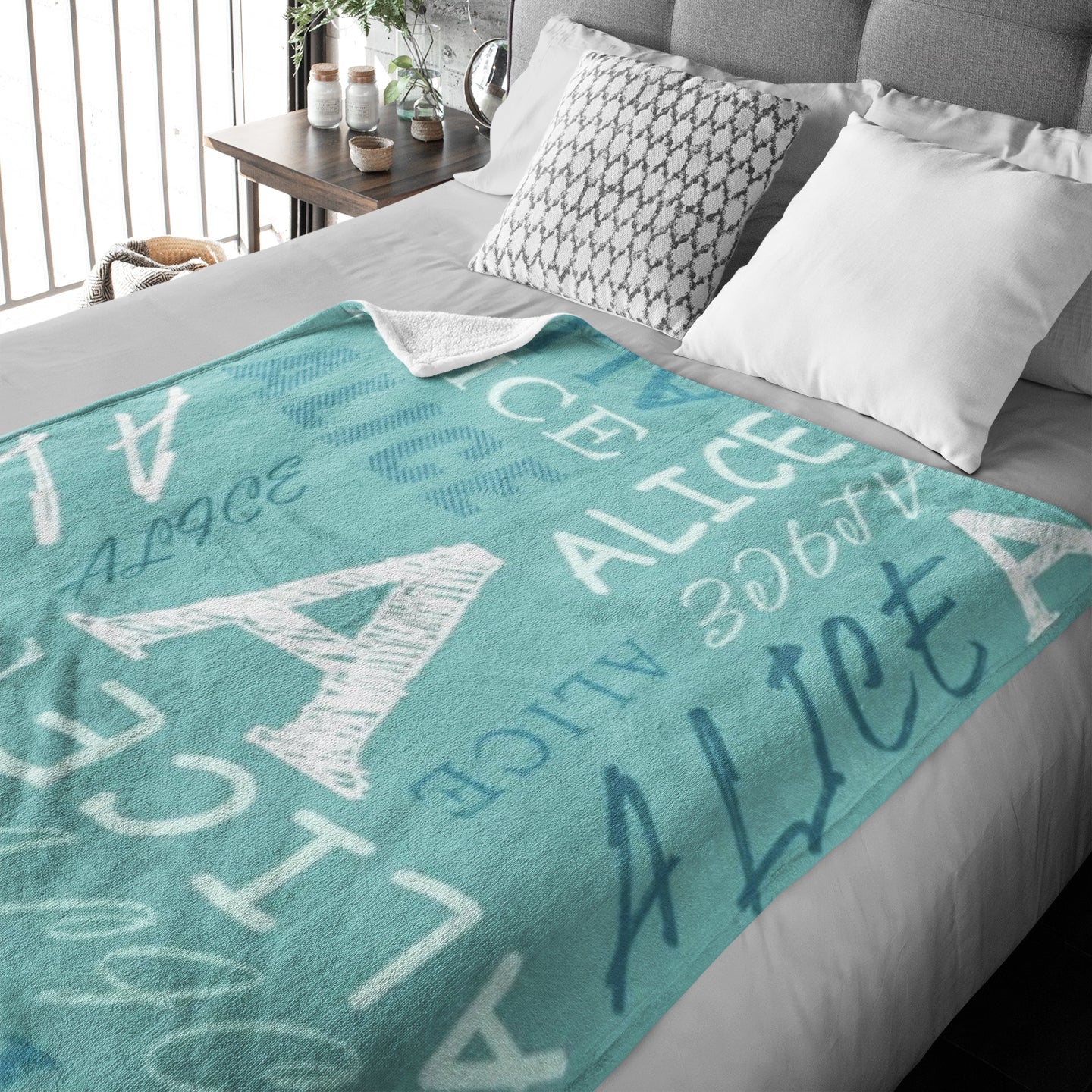 Personalized Name With Initial Word Art Multi Colors Fleece Blanket