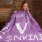 Personalized Name With Initial Word Art Multi Colors Fleece Blanket