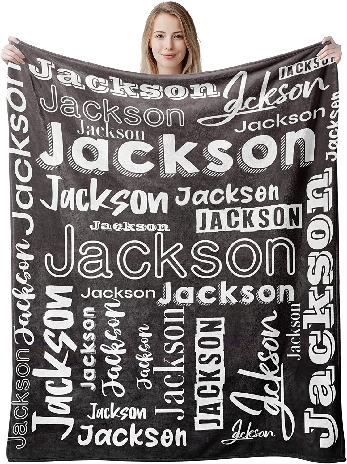 Personalized Name Fade Out Word Art Multi Colors Fleece Blanket