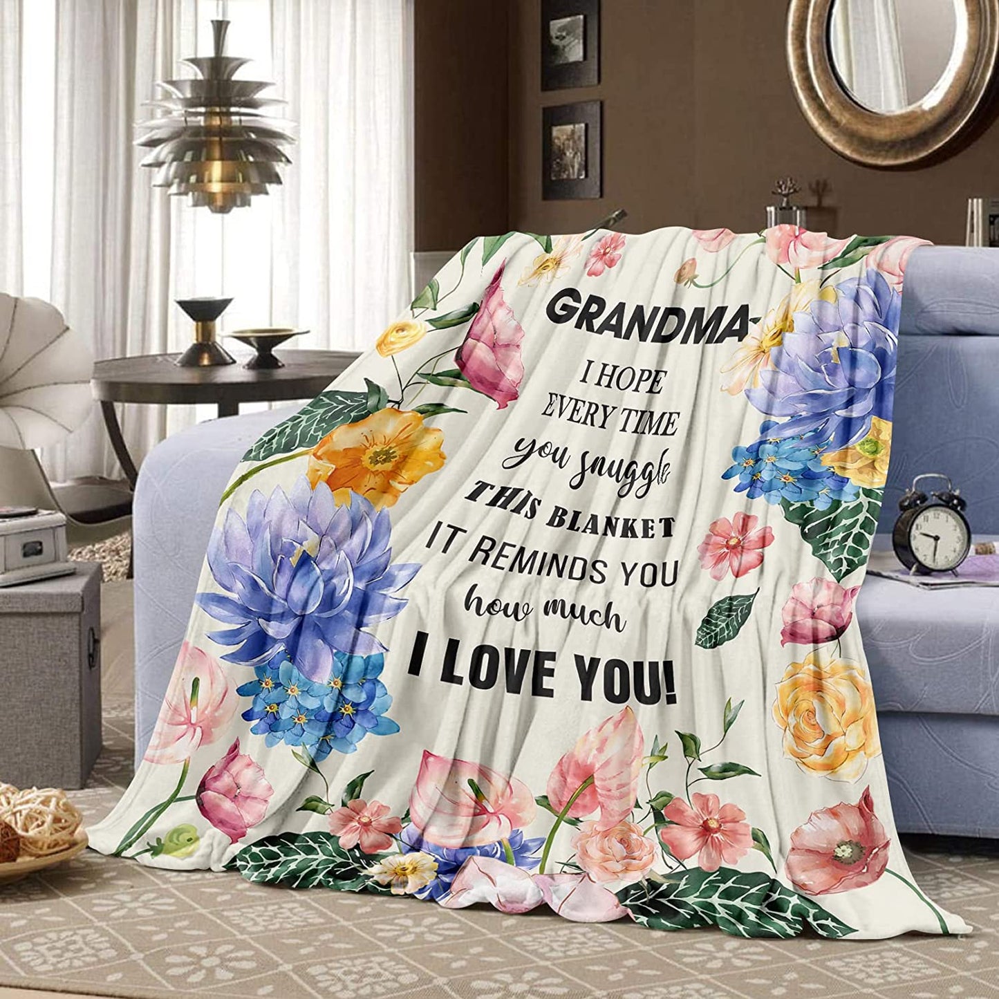 Personalized Mom/Nana/Auntie Blanket Garden Theme