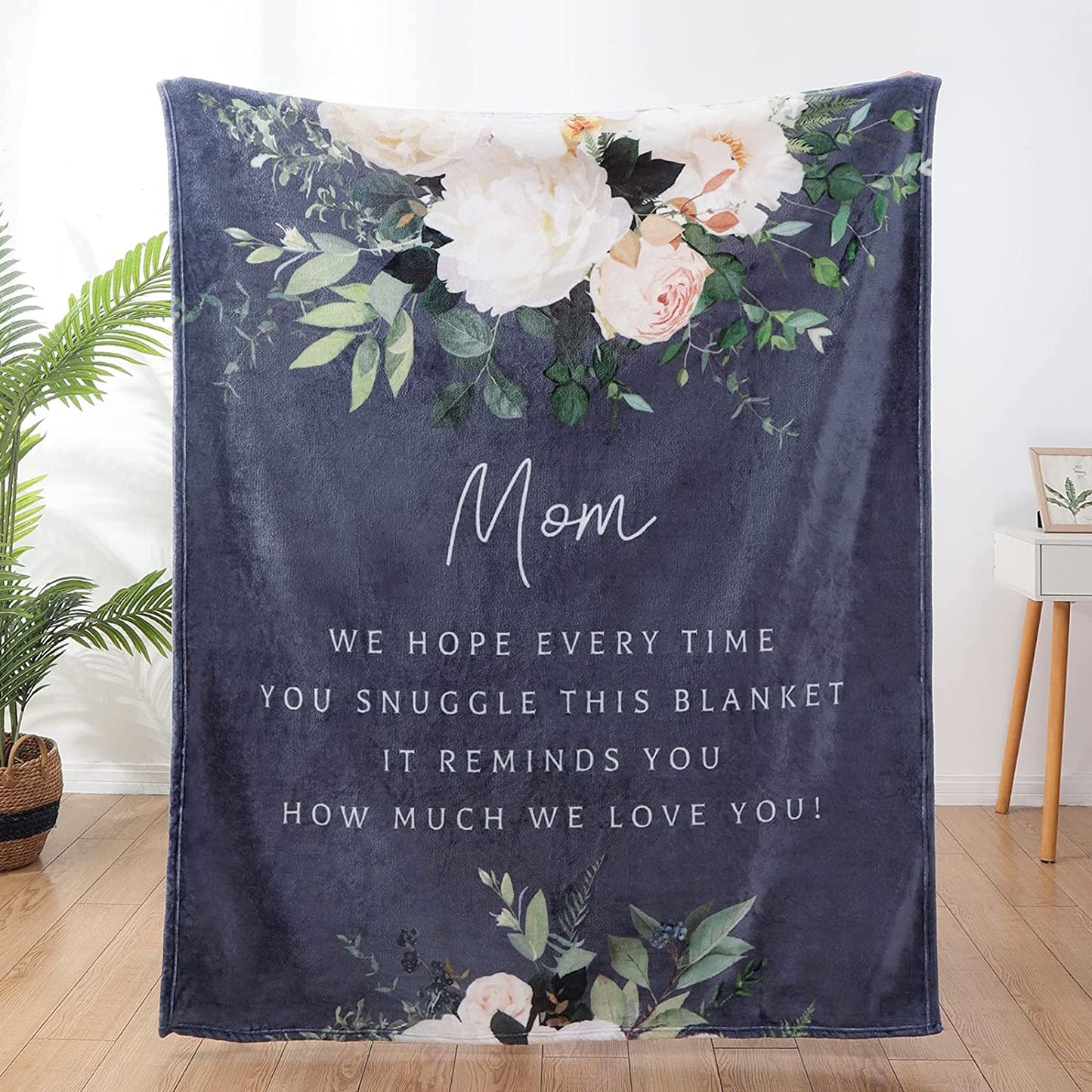 Personalized Mom/Nana/Auntie Blanket Flower How Much We Love You