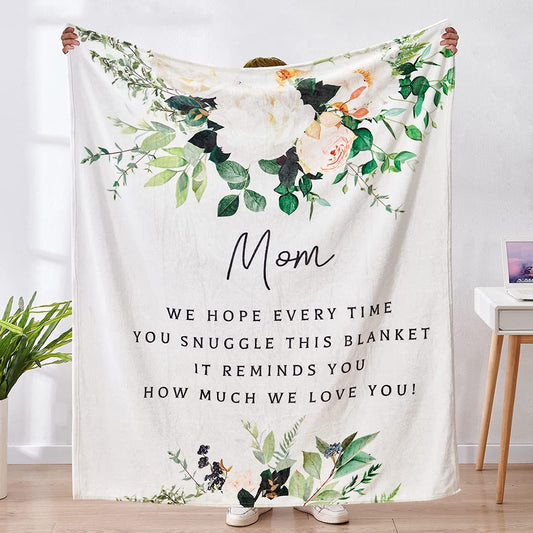 Personalized Mom/Nana/Auntie Blanket Flower How Much We Love You