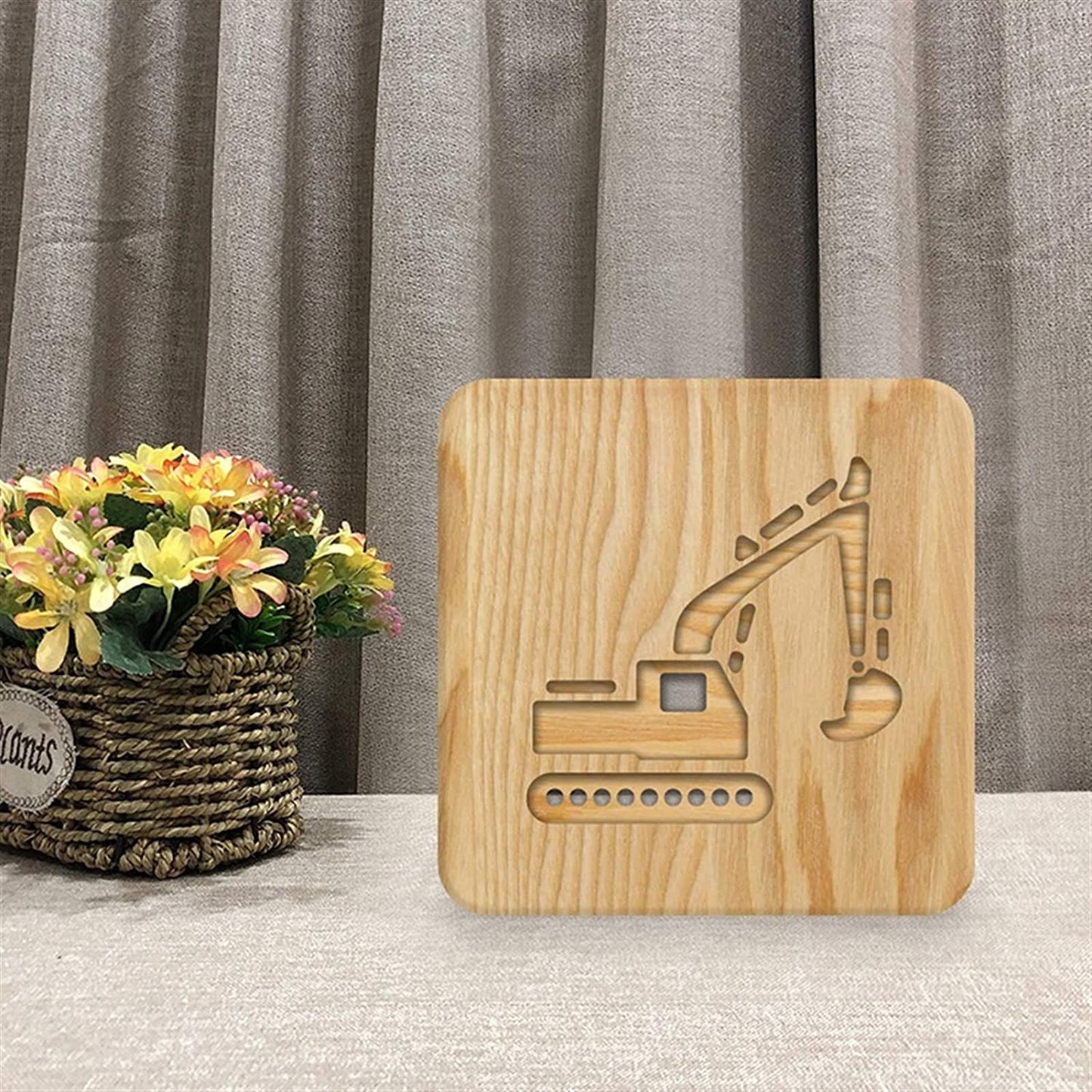 Personalized Creative Wood Excavator Light
