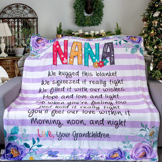 Personalized  Flora Mom/Nana/Auntie We Love You Blanket ｜110440