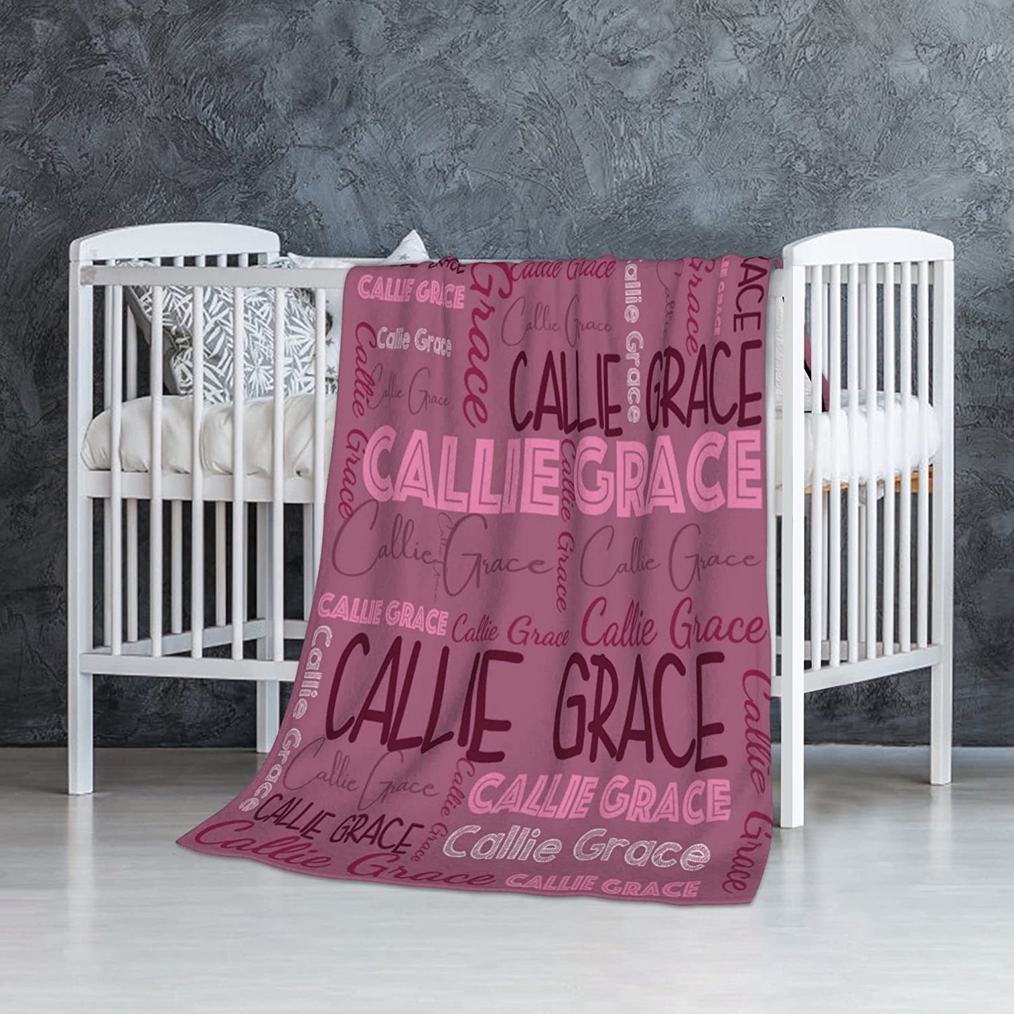 Personalized Cute Name Word Art Multi Colors Fleece Blanket