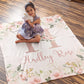 Personalized Minky Fleece Flower Baby Blanket Rose