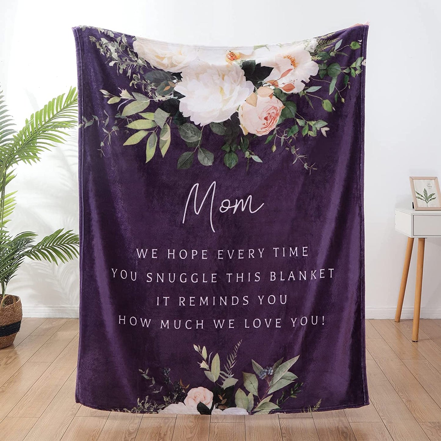 Personalized Mom/Nana/Auntie Blanket Flower How Much We Love You