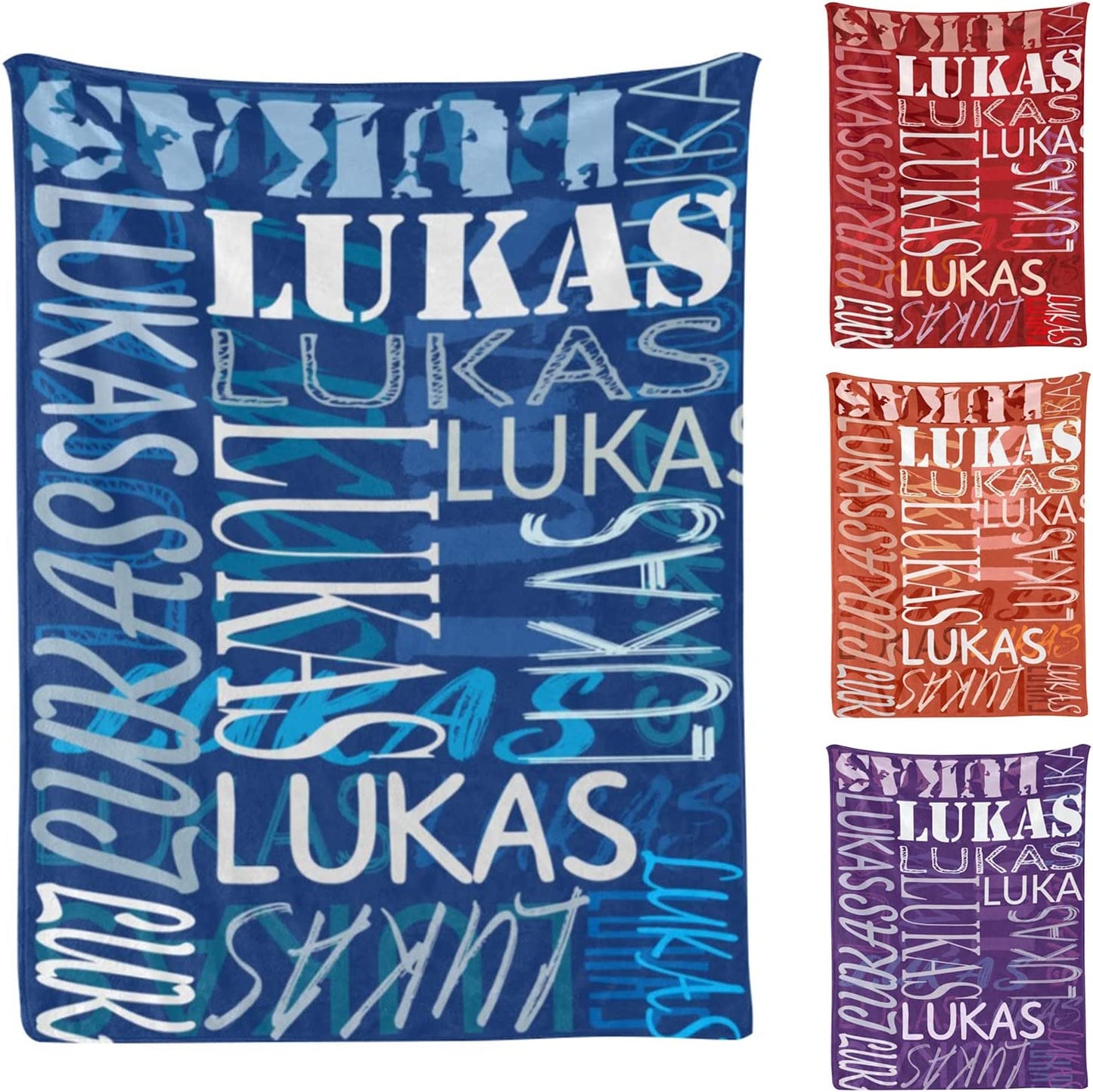 Personalized Big Name Arrange Word Art Multi Colors Fleece Blanket