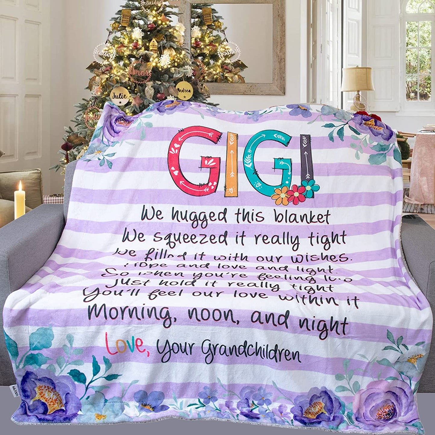 Personalized  Flora Mom/Nana/Auntie We Love You Blanket ｜110440