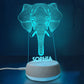 Personalized 3D Long Nose Elephant Night Lights with Name 7/16 Colors Changing Led Lamp