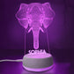 Personalized 3D Long Nose Elephant Night Lights with Name 7/16 Colors Changing Led Lamp