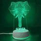 Personalized 3D Long Nose Elephant Night Lights with Name 7/16 Colors Changing Led Lamp