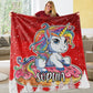 Custom Magical Unicorn Name Blankets Red