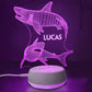 Personalized 3D Shark Night Lights with Name 7/16 Colors Changing Led Lamp