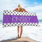 Personalized Beach Towel Polka Dot